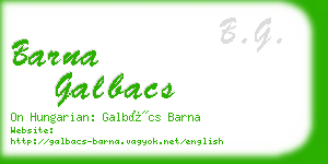barna galbacs business card